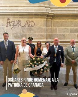 💐 Ogíjares vuelve a rendir homenaje a la Virgen de las Angustias, Patrona de Granada, en su tradicional ofrenda floral.  
  
Nuestro alcalde y el ...