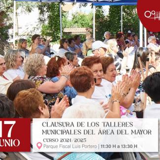 👵🎉 Clausura de los talleres del Área del Mayor – Curso 24/25  
  
Nuestros mayores cierran el curso por todo lo alto. Te invitamos a la clausura ...