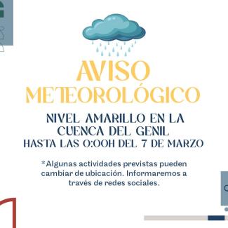 ⚠️🌧 AVISO AMARILLO POR LLUVIAS EN OGÍJARES🌧⚠️  
  
La Agencia Estatal de Meteorología (AEMET) ha activado el aviso amarillo por lluvias en la Cuenc...