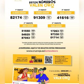 🎉 ¡Ya conocemos los números premiados del Sorteo de Oro 2025 de Cruz Roja!   
  
Gracias a cada persona que ha colaborado, tu participación no sol...