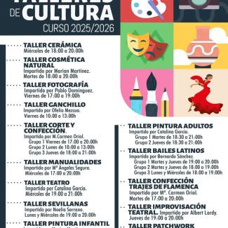 🎭📚 ¡Ya puedes inscribirte en los nuevos talleres de cultura 2025/2026 en Ogíjares!  
  
✅ Plazo de matrícula abierto desde el 16 de septiembre, ...