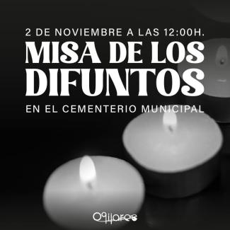 🕊️ Misa de Difuntos  
  
Mañana, 2 de noviembre, a las 12:00 horas, se celebrará la Misa de Difuntos en el Cementerio Municipal de Ogíjares.  
  
U...