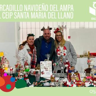🎄✨ ¡Visita tradicional de nuestro alcalde al Mercadillo Navideño del Colegio Santa María del Llano!  
  
Hoy todavía podrás disfrutar de producto...