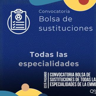 🔊 ¡Ya está publicada la convocatoria para la Bolsa de Sustituciones 2025/2030!  
  
Se abre una nueva bolsa para todas las especialidades de la Es...