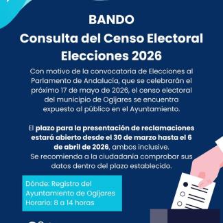 𝐁𝐀𝐍𝐃𝐎 𝐌𝐔𝐍𝐈𝐂𝐈𝐏𝐀𝐋  
  
📢 Con motivo de la convocatoria de Elecciones al Parlamento de Andalucía, que se celebrarán el próximo 17 de mayo de 2026, el...