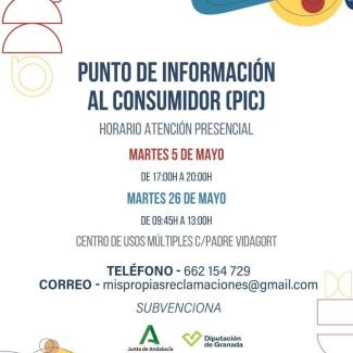 ℹ Punto de Información al Consumidor (PIC)  
  
Ya puedes consultar el nuevo horario del servicio gratuito de atención al consumidor en Ogíjares, d...