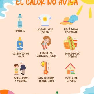 🌞 EL CALOR NO AVISA  
  
Desde la Concejalía de Protección Civil compartimos una serie de consejos para hacer frente a las altas temperaturas y mi...
