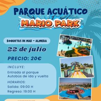 💦🌞 ¡Prepárate para un día cargado de diversión!  
  
El próximo 22 de julio nos vamos a Mario Park (Roquetas de Mar) para disfrutar de un día ino...