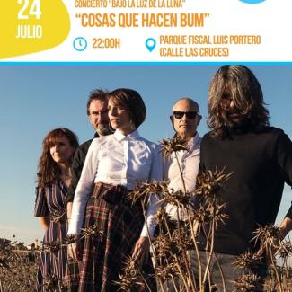 🌙 La mejor música en directo vuelve a las noches de verano de Ogíjares.  
  
Disfruta del concierto del grupo Cosas que Hacen Bum en una velada pe...
