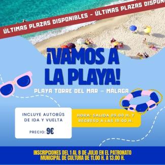 🚨¡ÚLTIMAS PLAZAS DISPONIBLES! 🚨  
  
¿Aún no te has apuntado? ¡Estás a tiempo! El próximo 15 de julio nos vamos a Torre del Mar para disfrutar de...