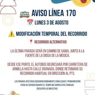 🚍 Información de interés para los usuarios del transporte público.  
  
Con motivo de las obras que se están ejecutando en el Camino del Encantado...
