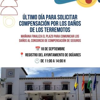 ⚠️ Mañana, 18 de septiembre, es el último día para solicitar al Consorcio de Compensación de Seguros los daños ocasionados por los terremotos.  
  ...