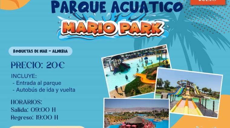 🌊 Excursión al Parque Acuático Mario Park  
  
💦 Este verano prepárate para deslizarte por los toboganes del parque acuático Mario Park en Roquet...