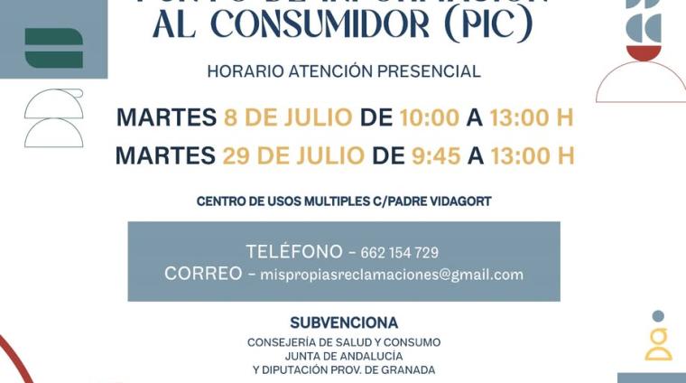 ℹ Punto de Información al Consumidor (PIC)  
  
Ya puedes consultar el nuevo horario del servicio gratuito de atención al consumidor en Ogíjares, d...