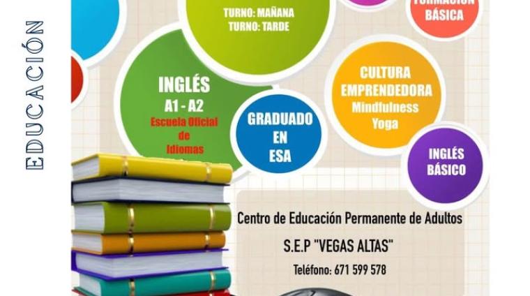 📚 Nueva oferta formativa para adultos   
  
👉 Si quieres seguir aprendiendo y formándote, esta es tu oportunidad.  
📞 Apúntate en el 671 599 578...