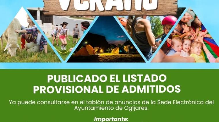 🏕️ Campamentos Infantiles 2026  
  
Ya está publicado el listado provisional de admitidos en los Campamentos Infantiles 2026, disponible para su co...