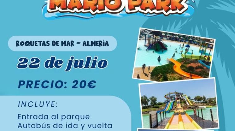 💦🌞 ¡Prepárate para un día cargado de diversión!  
  
El próximo 22 de julio nos vamos a Mario Park (Roquetas de Mar) para disfrutar de un día ino...