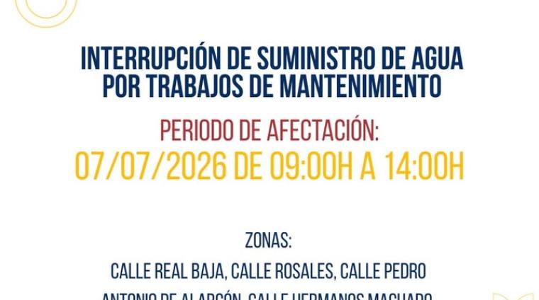 💧 AVISO | CORTE PROGRAMADO DEL SUMINISTRO DE AGUA  
  
Informamos a los vecinos y vecinas de Ogíjares de que el próximo martes 7 de julio, está pr...
